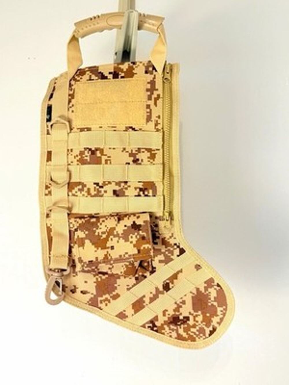 Bucklife Digital Camo MOLLE Tactical Zip Pouch Nylon w/ Handle Brown Stocking